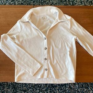 Madewell Long Sleeve Crop Button-Up Sweater